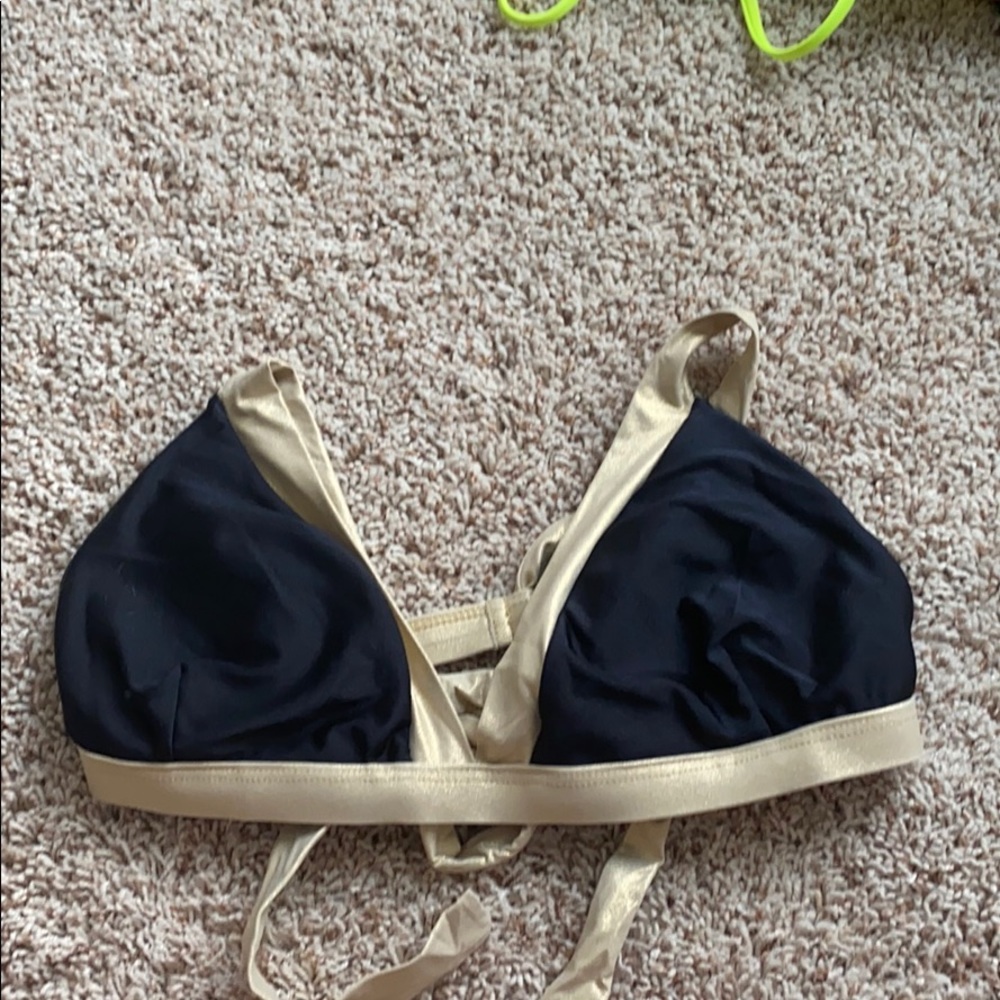 BLACK AND GOLD LULI FAMA BIKINI TOP!